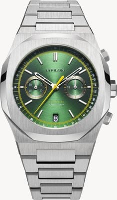 D1 Milano Cronografo Noble Green (41.5mm) Sunray Green Dial / Stainless Steel Bracelet CHBJ10