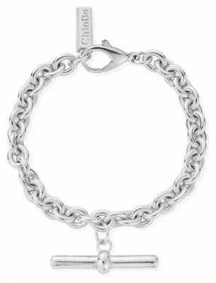 ChloBo Anchor Chain T-Bar Sterling Silver Bracelet CC-S-BR-18-S1