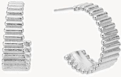 ChloBo Large Ridge Sterling Silver Hoop Earrings SEH3398