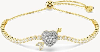 Swarovski Idyllia Gold Tone Plated Arrow Heart Bracelet 5744061