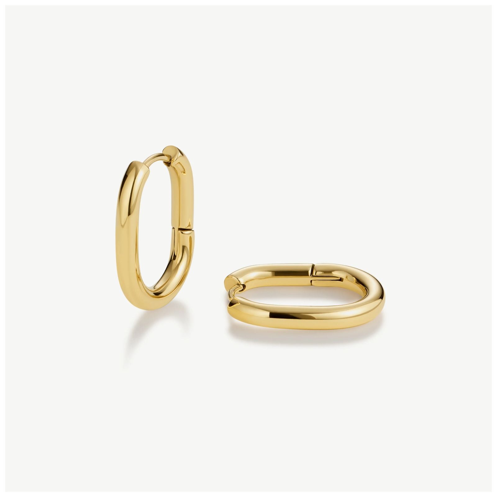 D.LOUISE GE-015 14ct Yellow Gold PVD Plated Oval Hoop Jewellery