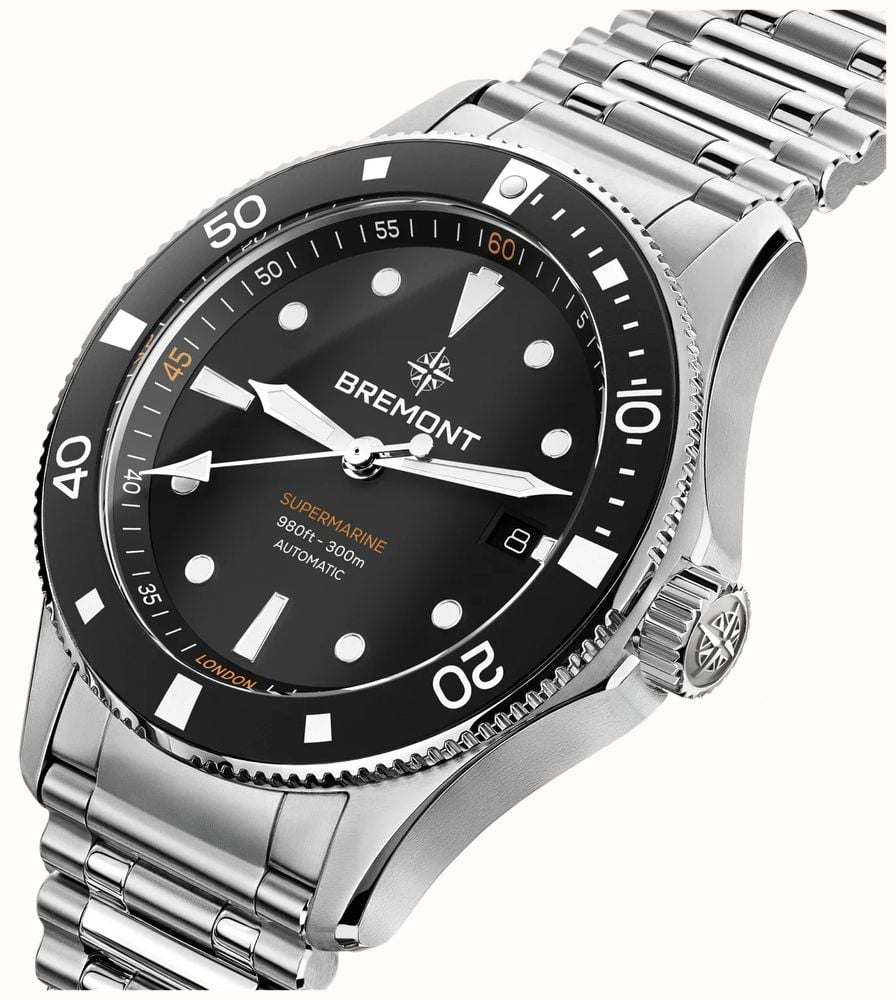 Bremont Supermarine 300M Date Automatic (40mm) Black Gradient Dial / Stainless Steel Bracelet SM40-DT-SS-BK-B - alternate view 2