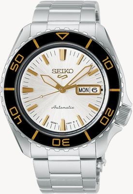 Seiko 5 Sports SKX SNZH Automatic (42.5mm) ‘Formal White’ Dial / Stainless Steel Bracelet HDB004K1
