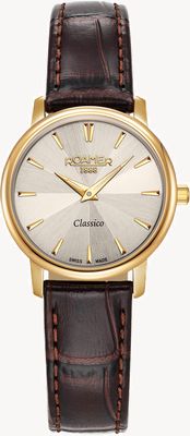 Roamer Classico Ladies Quartz (30mm) Grey Dial / Brown Leather Strap 971857 48 55 05