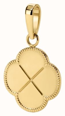 D.LOUISE Gold Plated Beaded Clover Disc Pendant CH05