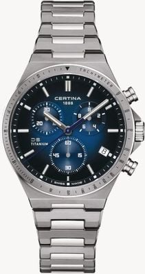 Certina DS-7 Chronograph (41mm) Blue Dial / Stainless Steel Bracelet C0434174404100