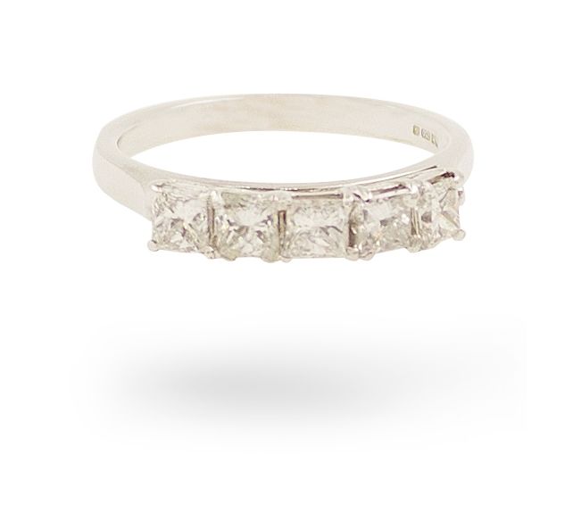 James Moore JM1987 18ct White Gold 5 Stone Diamond Ring Jewellery