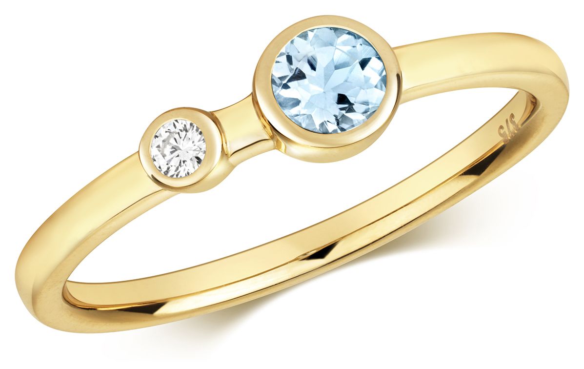 James Moore TH RD492AQ/P 9ct Yellow Gold Dia.03ct Jewellery