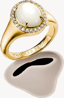 Thomas Sabo Halo ring with mother-of-pearl and white zirconia - size 58 TR2542-M01-14-58