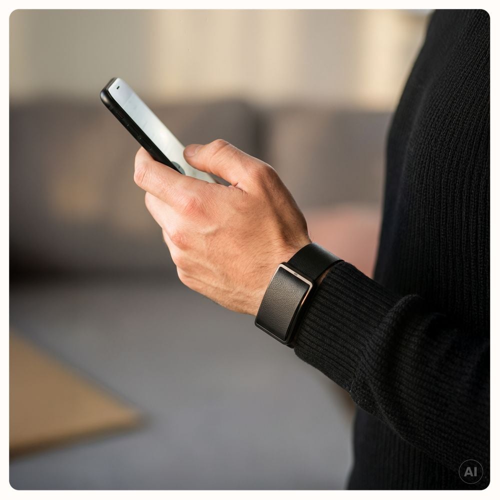 Polar Loop Black Leather Band (S-L) - STRAP ONLY 910121272 - alternate view 6