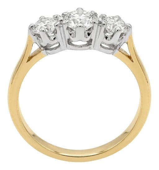Pre-owned JM6856 18ct Yellow Gold 3 Stone 0.70ct Diamond Jewellery