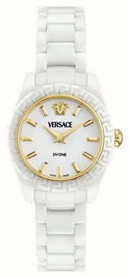 Versace Women's DV ONE MINI (28mm) White Dial / White Ceramic Bracelet VE9F00224