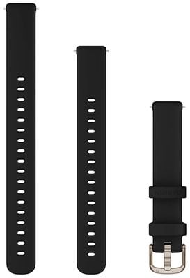 Garmin Lily® 2 Bands (14mm) Black Silicone, Cream Gold Hardware 010-13302-02