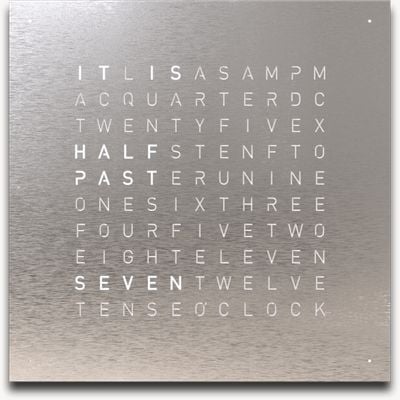 QLOCKTWO EARTH 45 STEEL SERIES STAINLESS STEEL (English) - White Lacquered QT4ENSS-UK