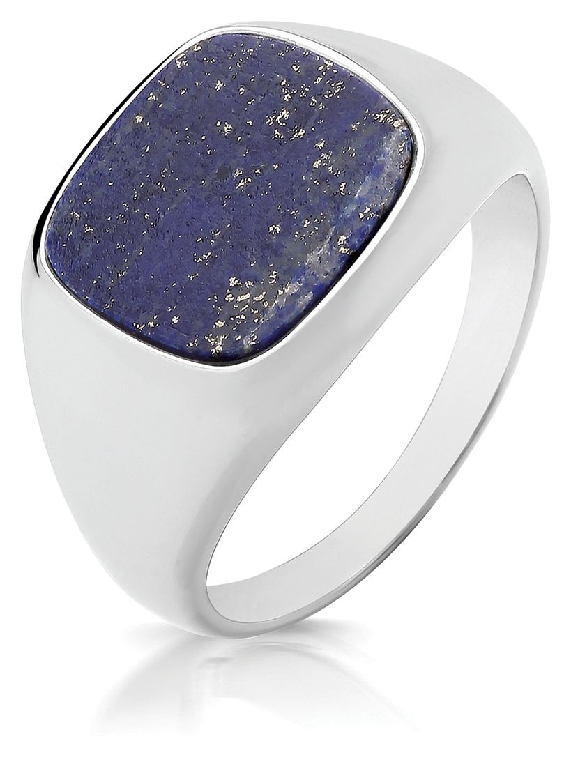 James Moore TH G7545L/Z Silver Triple Plated Cushion Lapis Jewellery