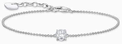 Thomas Sabo White Zirconia Solitaire Sterling Silver Bracelet 19cm A2156-051-14-L19V