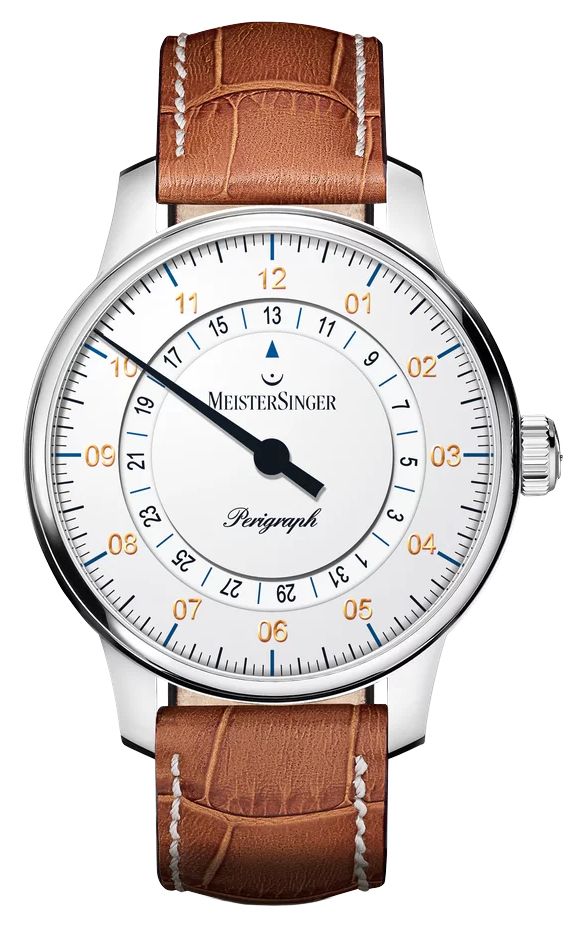 MeisterSinger BM1101G Perigraph (38mm) White Dial / Brown Watch