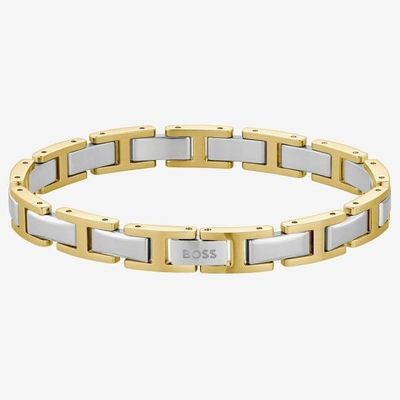 BOSS Jewellery Nolan Two Tone Stainless Steel Linked Chain Bracelet 1580793