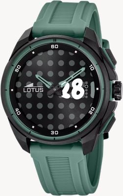 Lotus Connected Full D Hybrid Smartwatch (42.5mm) Digital Display / Light Green Rubber Strap 20002/3
