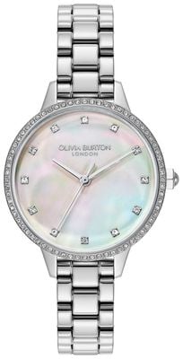 Olivia Burton Captivate Crystal Quartz (34mm) Mother-of-Pearl Dial / Stainless Steel Bracelet 24000346