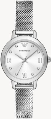 Emporio Armani Women's (32mm) Silver Dial / Stainless Steel Mesh Bracelet AR11584
