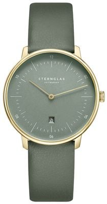 STERNGLAS Naos XS Edition Flora (33mm) Sage Green Dial / Sage Green Classic Leather Strap S01-NDF18-KL09