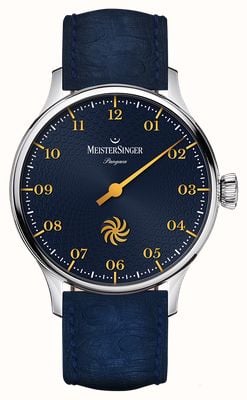 MeisterSinger Pangaea Automatic (40mm) Deep Blue Fermata Dial / Dark Blue Leather Strap PDS917G-SF04