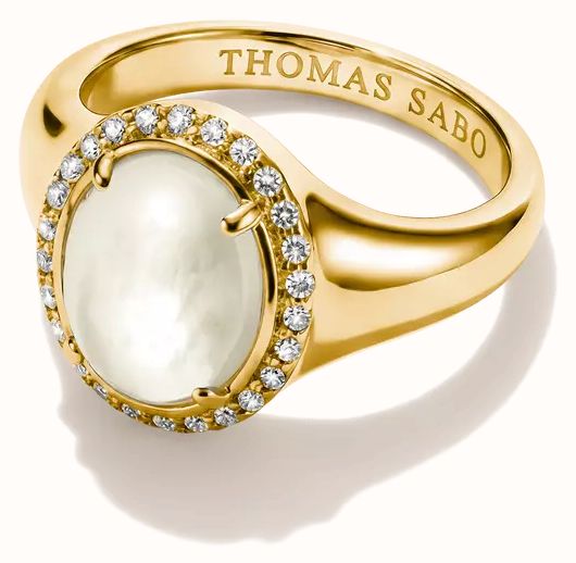Thomas Sabo Thomas Sabo Halo ring with mother-of-pearl and white zirconia TR2542-M01-14-52 - alternate view 2