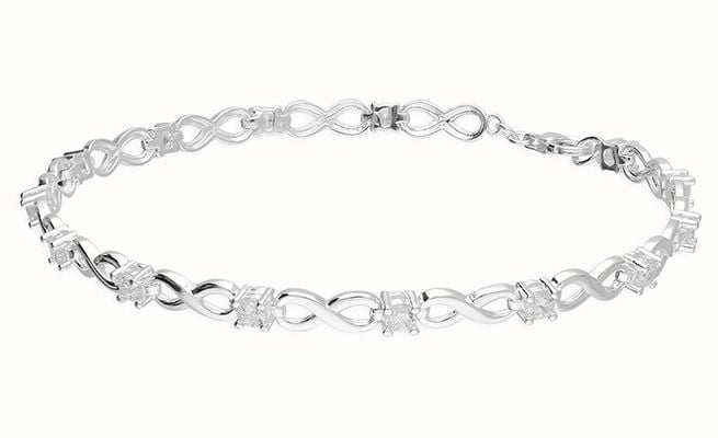 Sterling Silver Infinty And CZ Bracelet H6973/S