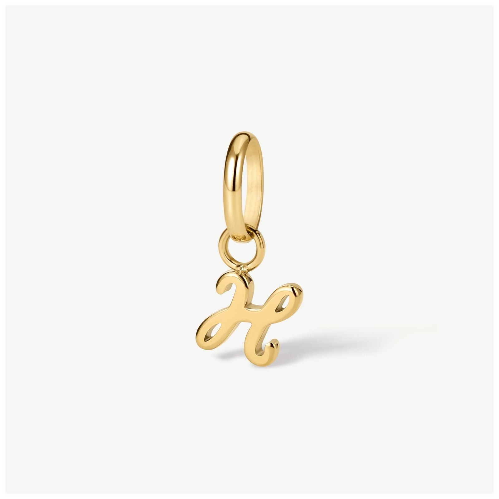 D.LOUISE CH-39-08 Gold Tone Mini Italic Initial Charm - H Jewellery