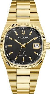 Bulova Super Seville Precisionist (38mm) Silver Dial / Gold PVD Stainless Steel Bracelet Watch 97B246