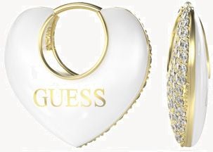 Guess Crazy In Love Ladies Gold Toned Heart Earrings UBE05206YGWH