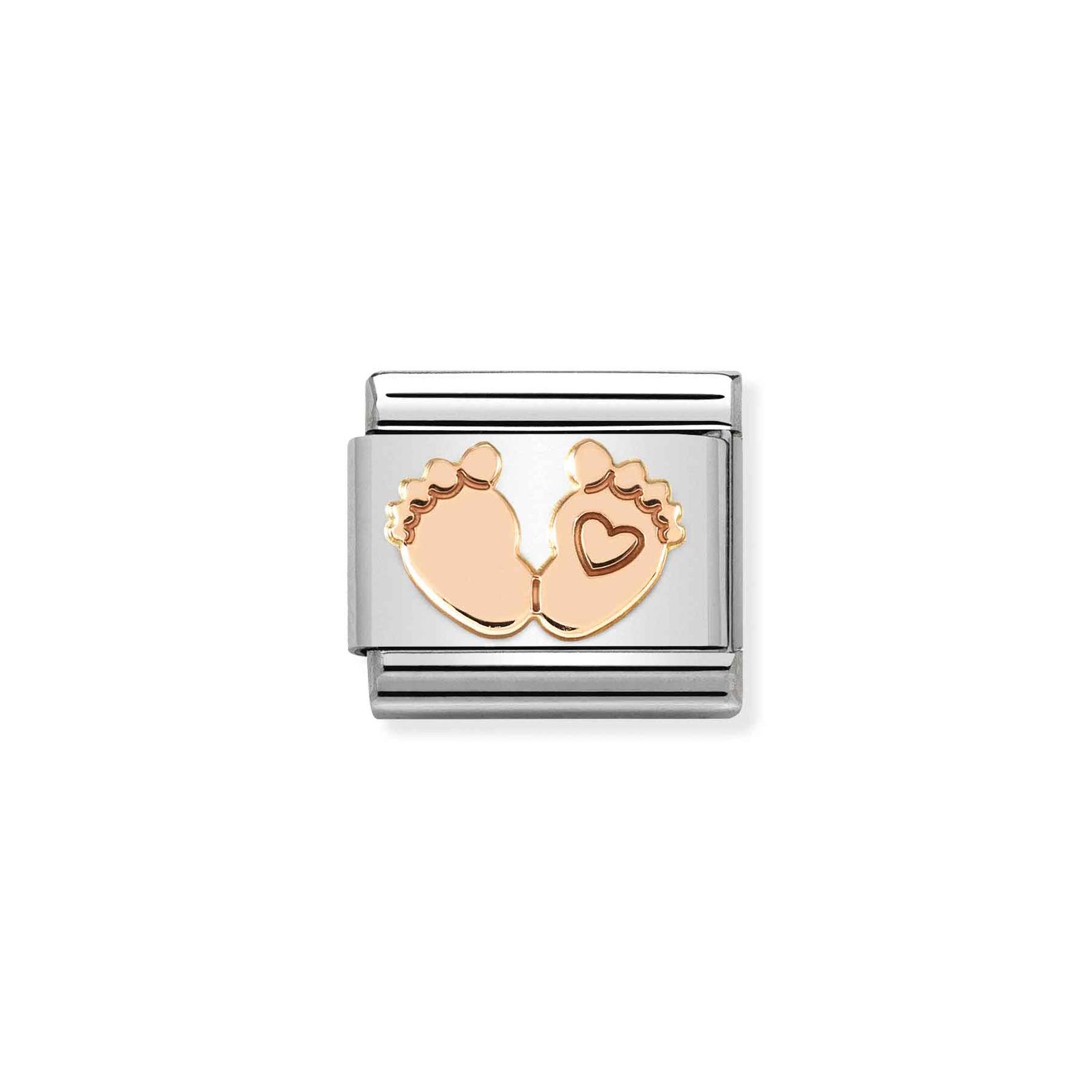 Nomination 430104/32 Classic Baby Feet Heart Steel Charm Jewellery