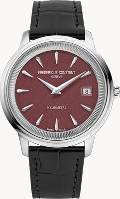 Frederique Constant Classics Moneta Solarmetre (39mm) Grained Burgundy Dial / Black Leather Strap FC-120BRG3S6