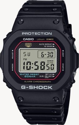 Casio G-Shock 5000 Series Re-creation (42.3mm) Digital Display / Black Resin Band DW-5000R-1AER