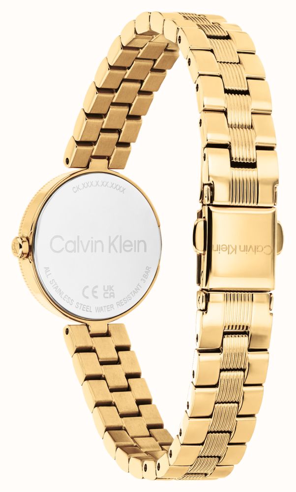 Calvin Klein GLEAM Crystal Quartz (24mm) Champagne Dial / Gold PVD Stainless Steel Bracelet 25100225 - alternate view 3
