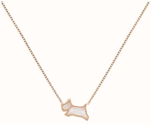 Radley Jewellery Dog Logo Pendant Necklace | Rose Gold Tone | Crystal Set RYJ2374