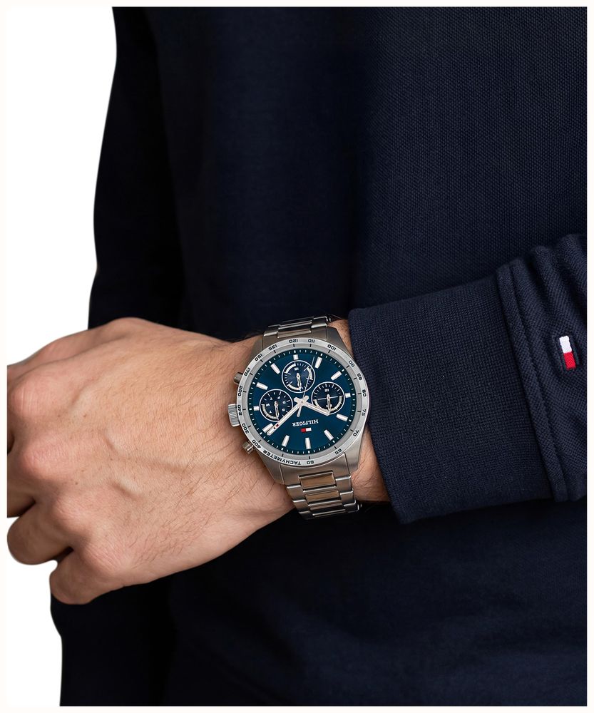 Tommy Hilfiger Hampton Blue Dial Stainless Steel Bracelet Watch 1792278 - alternate view 4