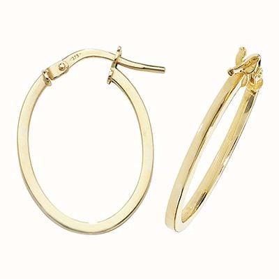 James Moore TH 9k Yellow Gold Oval Hoop Earrings ER1007-V3