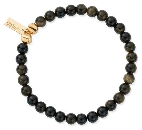 ChloBo GBGOM MEN'S GOLD GOLDEN OBSIDIAN BRACELET Jewellery