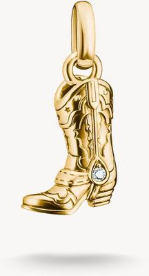 Thomas Sabo THOMAS SABO Charm Club Connect 18ct Yellow Gold Plated Cubic Zirconia Cowboy Boot Charm CC1325-M01-14