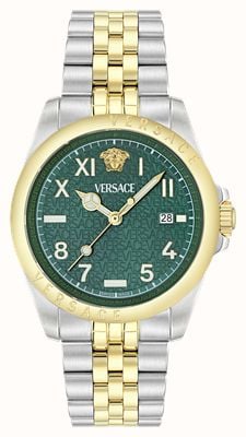 Versace Men's VERSACE ANTEO (41mm) Green Dial / Two-Tone Stainless Steel Bracelet VE9H00524