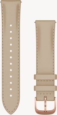 Garmin Quick Release Strap (20mm) Light Sand Leather / 18K Rose Gold PVD Hardware - Strap Only 010-12924-21