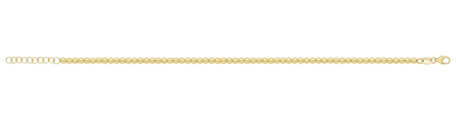 Treasure House BR664 9CT YEL GOLD 7"" BEADED BRACELET Jewellery