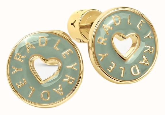 Radley Jewellery Sion Close Sage Green Gold Plated Stud Earrings RYJ1562S