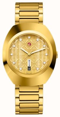 RADO DiaStar Original Automatic Diamond (38mm) Gold Mosaic Dial / Gold PVD Stainless Steel Bracelet R12161263