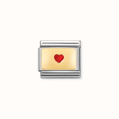 Nomination Composable Classic PLATES Steel Enamel And 18k Gold Small Heart 030284/50