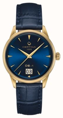 Certina DS-1 Big Date Powermatic 80 (41mm) Night-Blue Dial / Blue Leather Strap C0294263604100