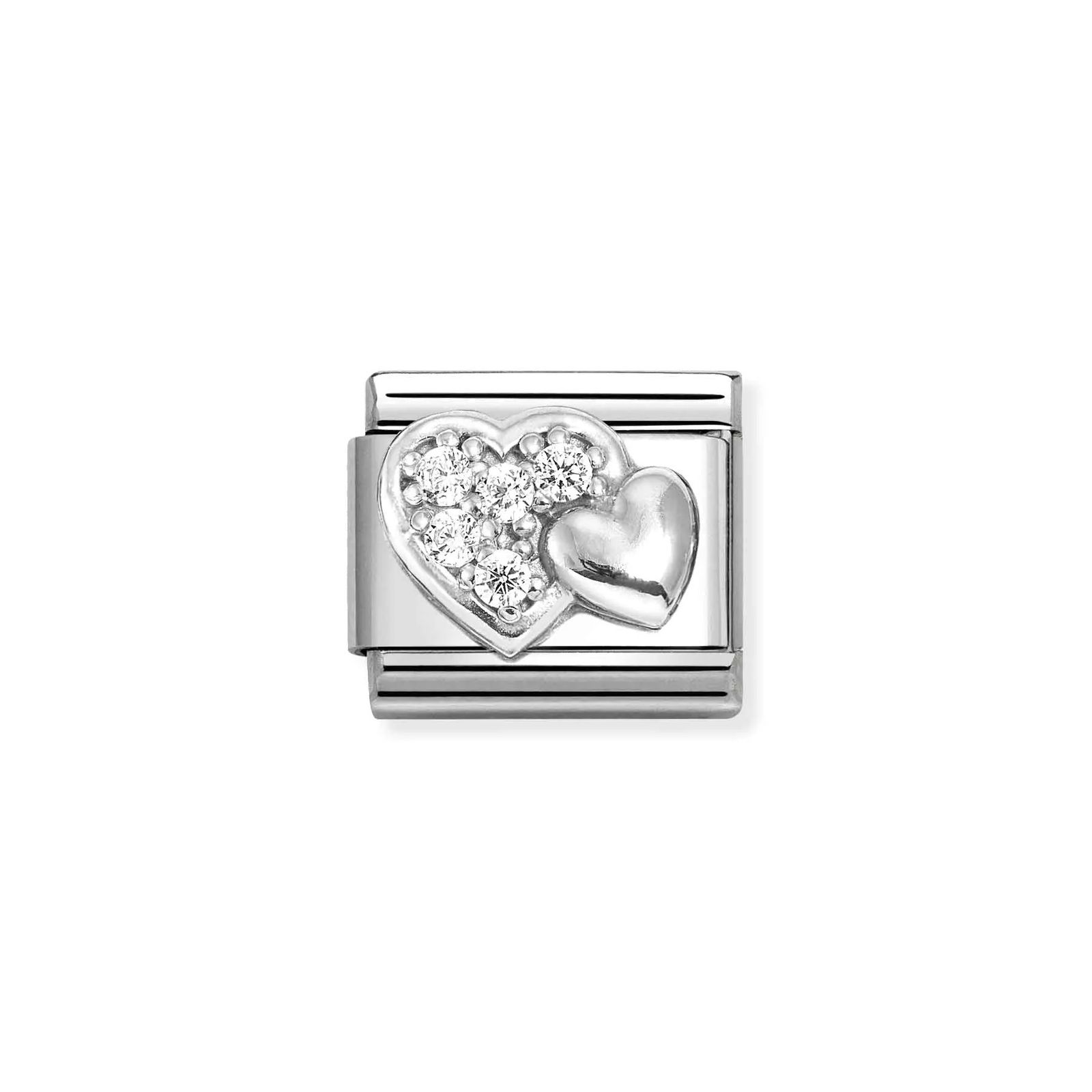 Nomination 330304/47 Classic Pave Raised Heart Sterling Jewellery