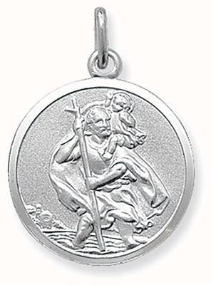 James Moore TH Sterling Silver St Christopher Double Sided Round Pendant G6138